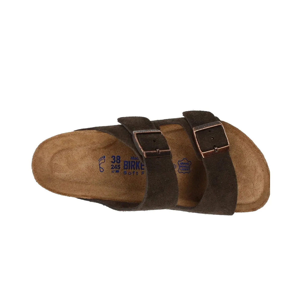 Birkenstock Unisex Arizona Soft Footbed Suede Leather Sandals 0951311 Mocha, Regular Width