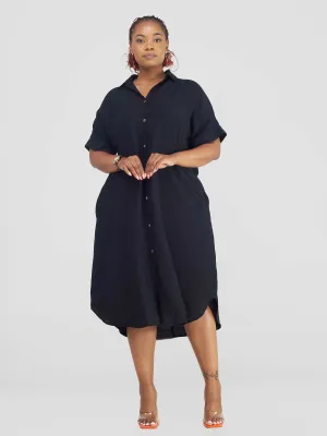 Kaia Shirt Dress - Black