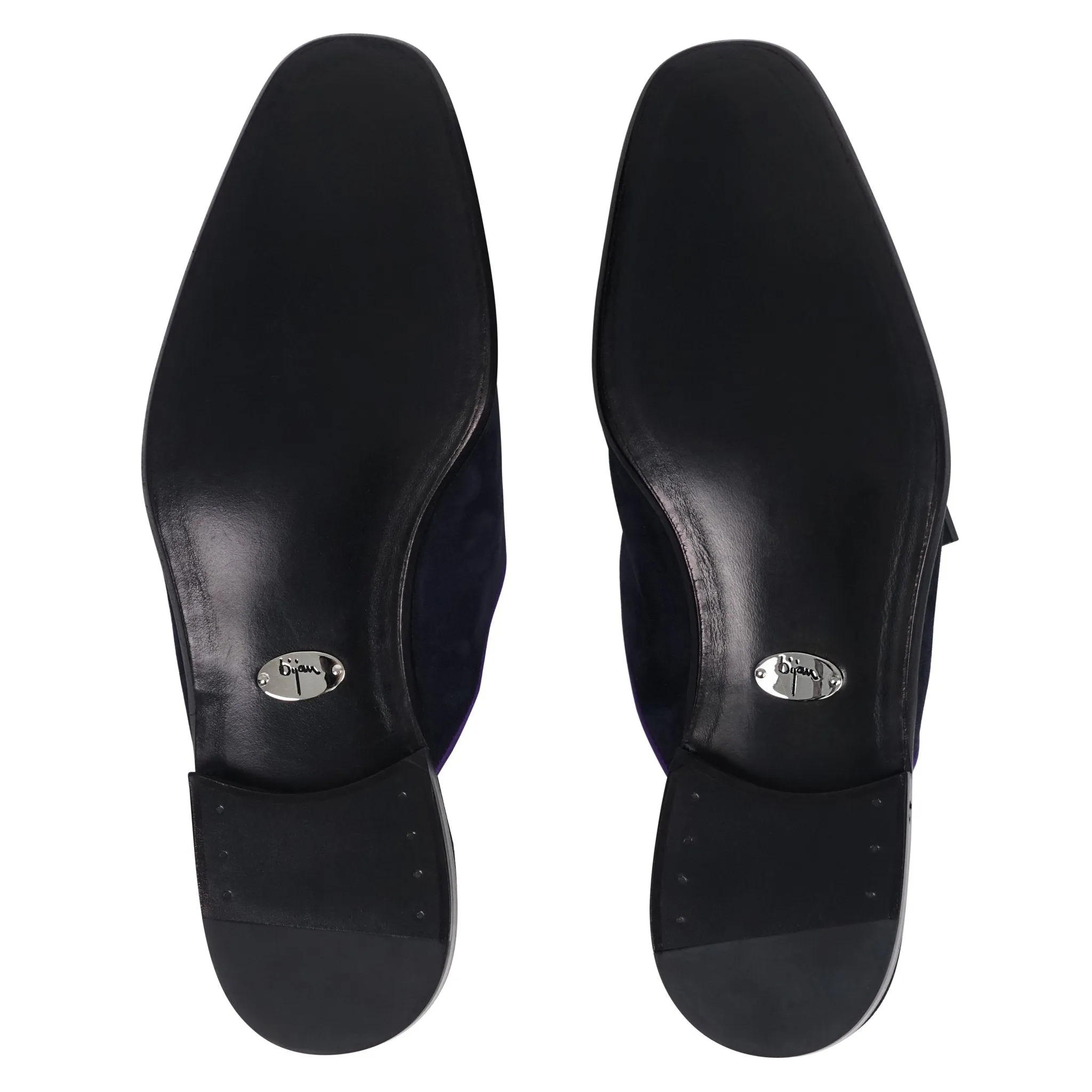 Navy and Purple Slip On Suede Loafer