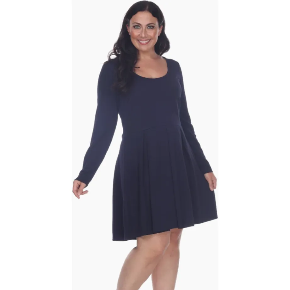 Navy Curvy Fit Swing Dress