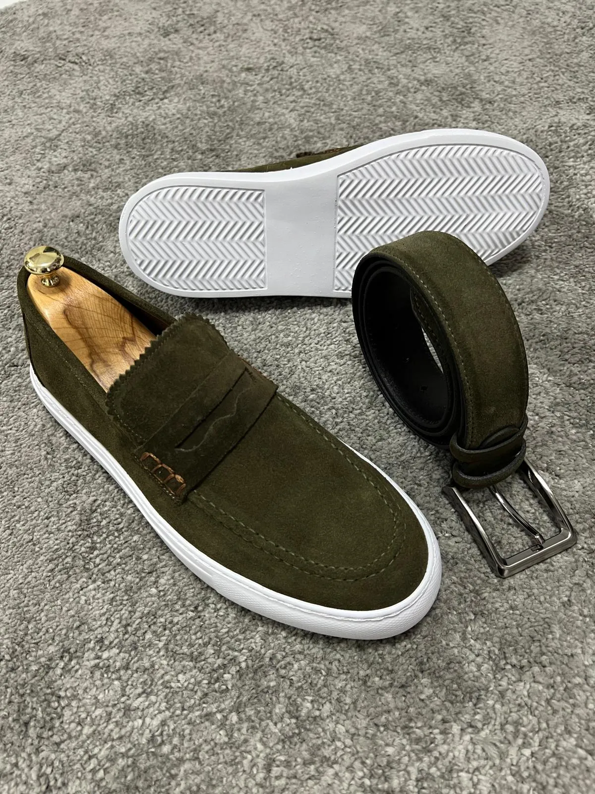 Thomas Suede Khaki Loafers